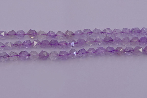 CNA732 15.5 inches 10mm faceted nuggets light lavender amethyst beads