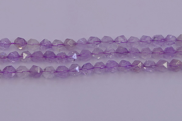 CNA733 15.5 inches 12mm faceted nuggets light lavender amethyst beads