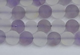 CNA736 15.5 inches 6mm round matte amethyst & white crystal beads