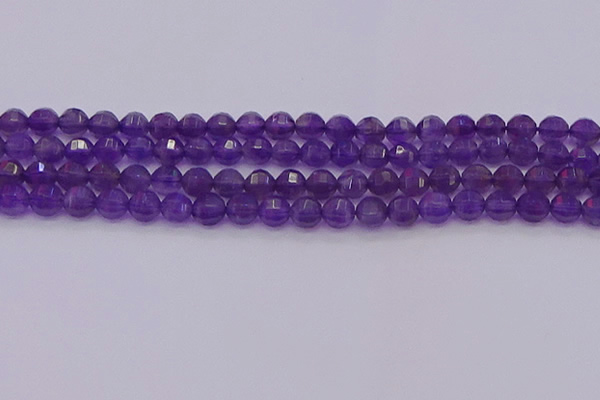 CNA751 15.5 inches 6mm faceted round natural amethyst beads