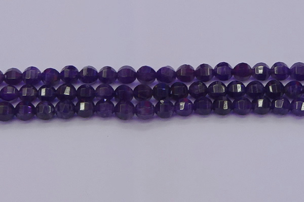 CNA752 15.5 inches 8mm faceted round natural amethyst beads