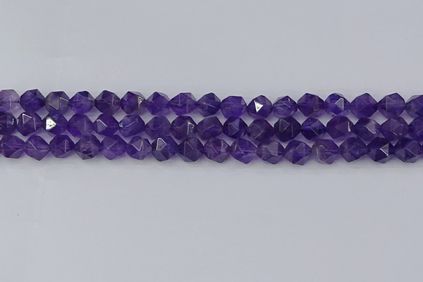 CNA758 15.5 inches 8mm faceted nuggets amethyst beads wholesale