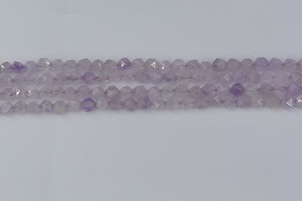 CNA761 15.5 inches 6mm faceted nuggets light lavender amethyst beads