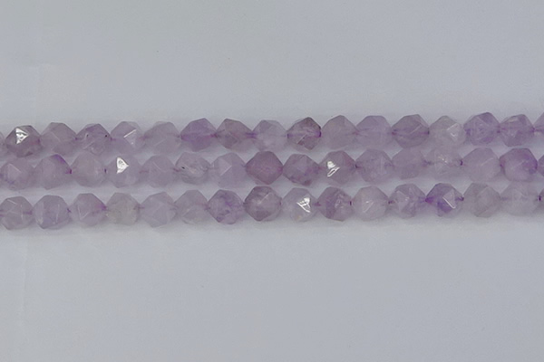 CNA763 15.5 inches 10mm faceted nuggets light lavender amethyst beads