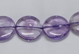 CNA823 15.5 inches 16mm flat round natural light amethyst beads