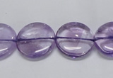 CNA824 15.5 inches 18mm flat round natural light amethyst beads