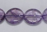 CNA825 15.5 inches 20mm flat round natural light amethyst beads