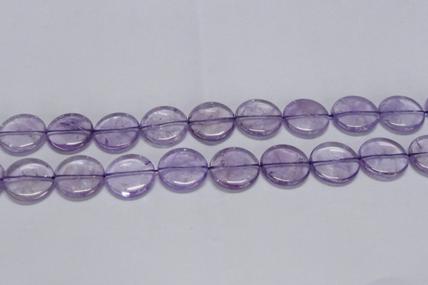 CNA826 15.5 inches 25mm flat round natural light amethyst beads