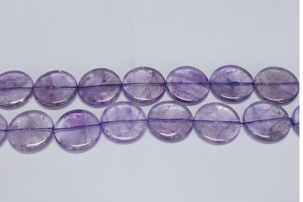 CNA828 15.5 inches 35mm flat round natural light amethyst beads