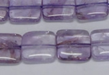 CNA841 15.5 inches 12mm square natural light amethyst beads