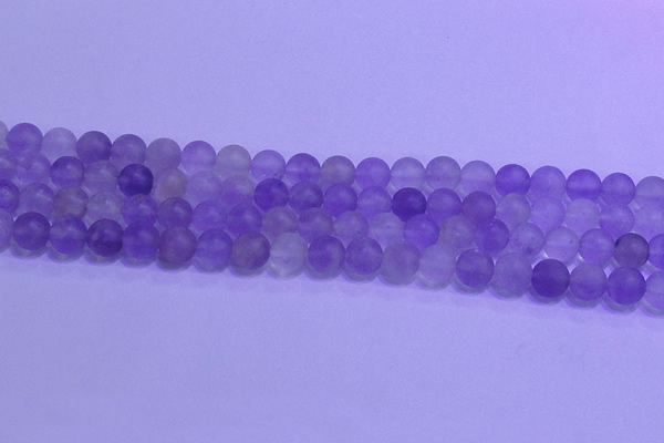 CNA912 15.5 inches 8mm round matte amethyst gemstone beads