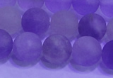 CNA914 15.5 inches 12mm round matte amethyst gemstone beads