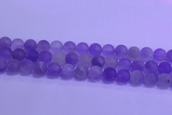 CNA915 15.5 inches 14mm round matte amethyst gemstone beads