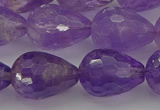 CNA922 15.5 inches 15*20mm faceted teardrop natural amethyst beads