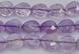 CNA924 15.5 inches 10*10mm faceted flat teardrop natural amethyst beads