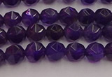 CNA936 15.5 inches 6mm faceted nuggets amethyst gemstone beads