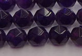 CNA938 15.5 inches 10mm faceted nuggets amethyst gemstone beads