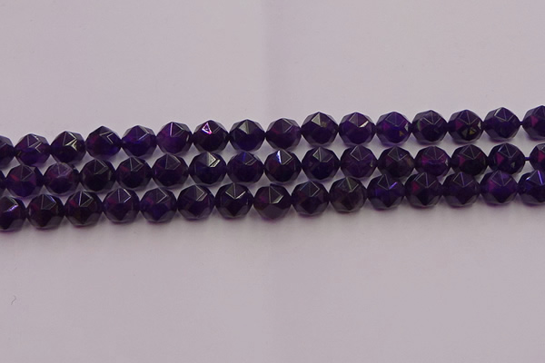 CNA938 15.5 inches 10mm faceted nuggets amethyst gemstone beads