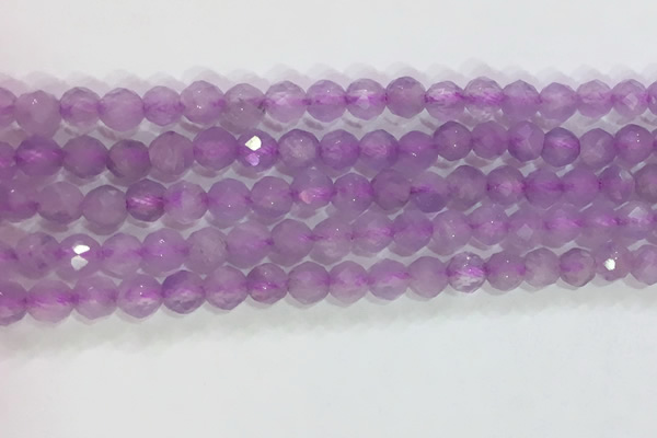 CNA962 15.5 inches 4mm faceted round natural lavender amethyst beads