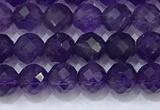 CNA990 15.5 inches 4mmm faceted round amethyst beads wholesale