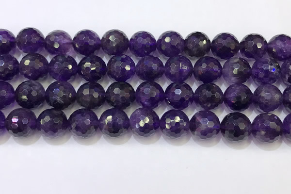 CNA994 15.5 inches 12mmm faceted round amethyst beads wholesale