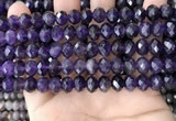 CNA996 15.5 inches 7*10mm faceted rondelle amethyst beads wholesale