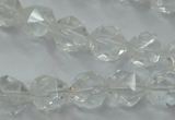 CNC101 15 inches 8mm faceted nuggets white crystal beads