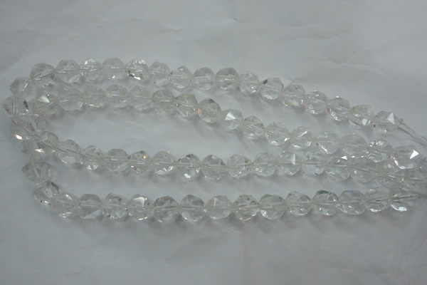 CNC101 15 inches 8mm faceted nuggets white crystal beads