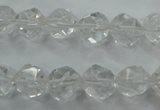 CNC102 15 inches 10mm faceted nuggets white crystal beads