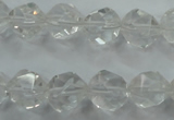 CNC103 15 inches 12mm faceted nuggets white crystal beads