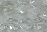 CNC104 15 inches 14mm faceted nuggets white crystal beads