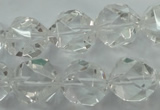 CNC105 15 inches 16mm faceted nuggets white crystal beads