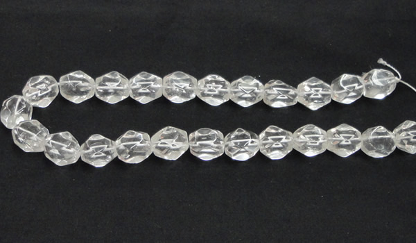 CNC16 13*18mm faceted nugget grade AB natural white crystal beads