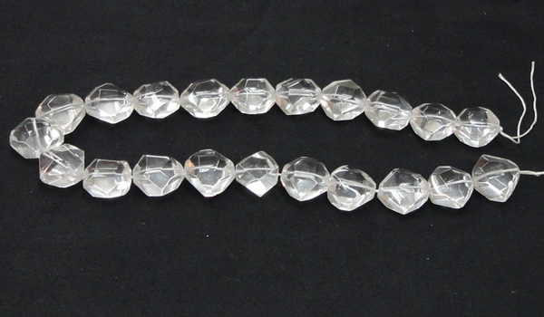 CNC18 20*22mm faceted nugget grade AB natural white crystal beads