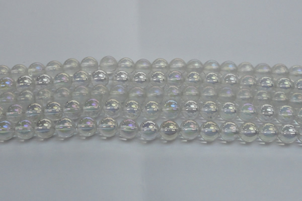 CNC202 15.5 inches 8mm round AB-color white crystal beads