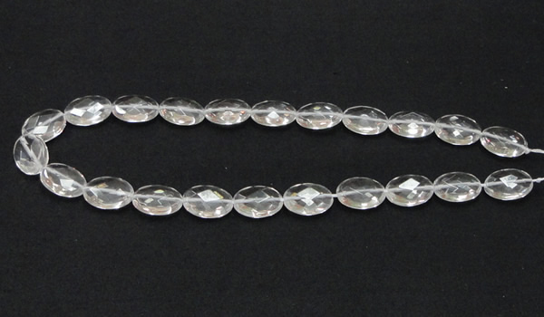 CNC26 13*18mm faceted oval grade AB natural white crystal beads