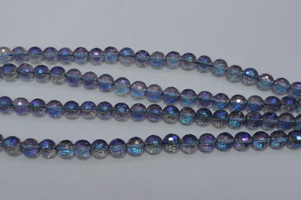 CNC311 15.5 inches 6mm faceted round AB-color white crystal beads