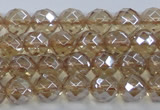 CNC518 15.5 inches 8mm faceted round dyed natural white crystal beads