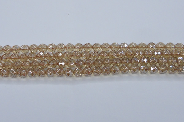 CNC519 15.5 inches 10mm faceted round dyed natural white crystal beads