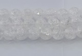 CNC550 15.5 inches 4mm round natural crackle white crystal beads