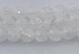 CNC551 15.5 inches 6mm round natural crackle white crystal beads