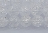 CNC552 15.5 inches 8mm round natural crackle white crystal beads