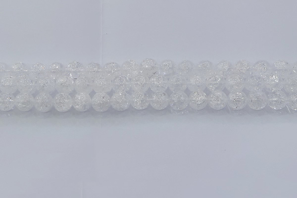 CNC552 15.5 inches 8mm round natural crackle white crystal beads