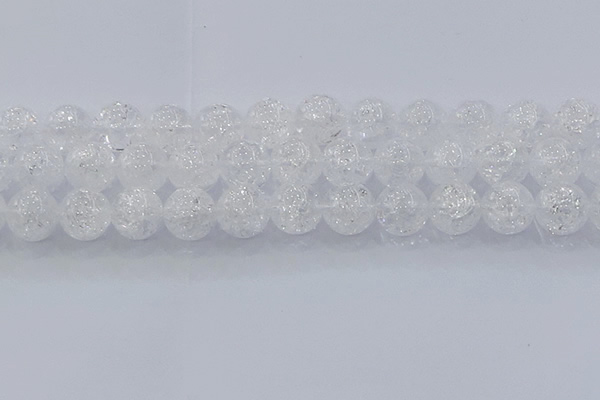 CNC556 15.5 inches 16mm round natural crackle white crystal beads