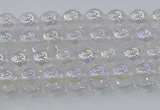 CNC560 15.5 inches 4mm round plated crackle white crystal beads