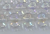 CNC573 15.5 inches 12mm round plated natural white crystal beads