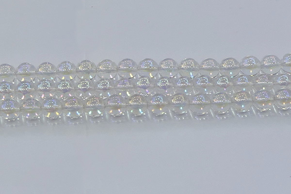 CNC573 15.5 inches 12mm round plated natural white crystal beads