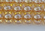 CNC577 15.5 inches 8mm round plated natural white crystal beads