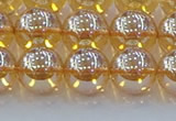 CNC579 15.5 inches 12mm round plated natural white crystal beads