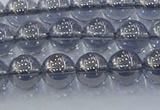 CNC594 15.5 inches 6mm round plated natural white crystal beads